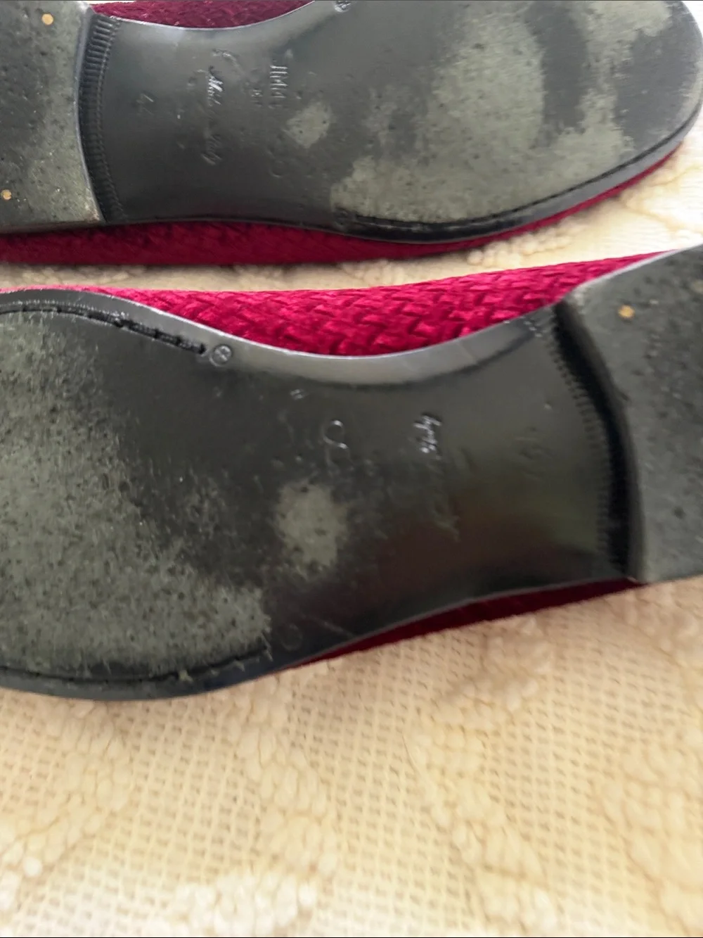 Jimmy Choo Sloane Burgundy Woven Embossed Velvet Slipper 45